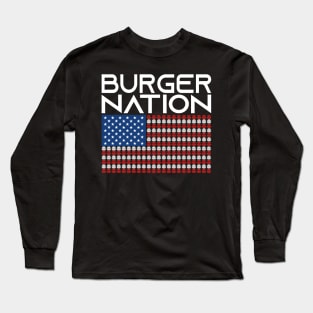 America Burger Usa Us Flag States Nation Long Sleeve T-Shirt